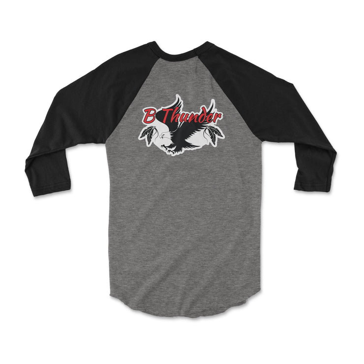 The Tom Tom 3/4 Sleeve Raglan TShirt Gray & Black - BThunder 