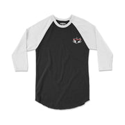 The Tom Tom 3/4 Sleeve Raglan TShirt Black & White - BThunder 