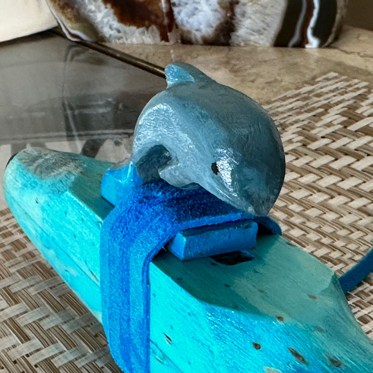 Carved Dolphin A Minor 432Hz Pentatonic an Allan Madahbee Native American Flute - BThunder 
