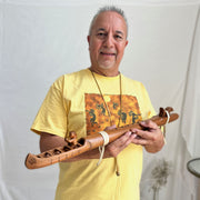 Unique Indian Canoe 440 Hz D minor made From California Redwood an Allan Madahbee Native American Flute - BThunder 