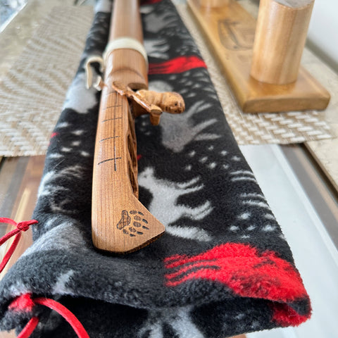 Unique Indian Canoe 440 Hz D minor made From California Redwood an Allan Madahbee Native American Flute - BThunder 