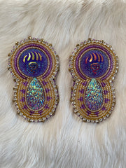 3" Bear Claw Purple/Gold Earrings - BThunder 